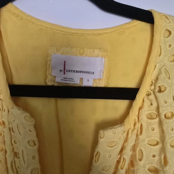 Anthropologie Somerset Yellow Eyelet Dress - Picture 2 of 3